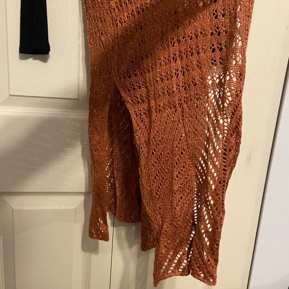 Rusty Orange Lace Cardigan w/ shirt - Picture 4 of 6